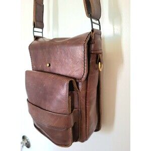 Mens Sante Fe NM HandMade Leather Shoulder Mini Messenger Satchel Taveler Bag